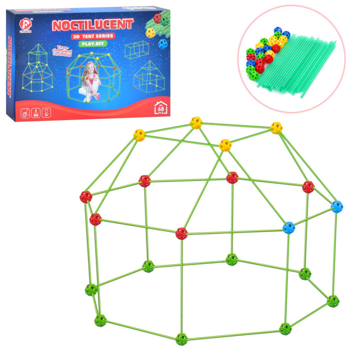 Конструктор каркас, кульки, палички, 68 деталей, в кор-ці, 36-23-5см /24/