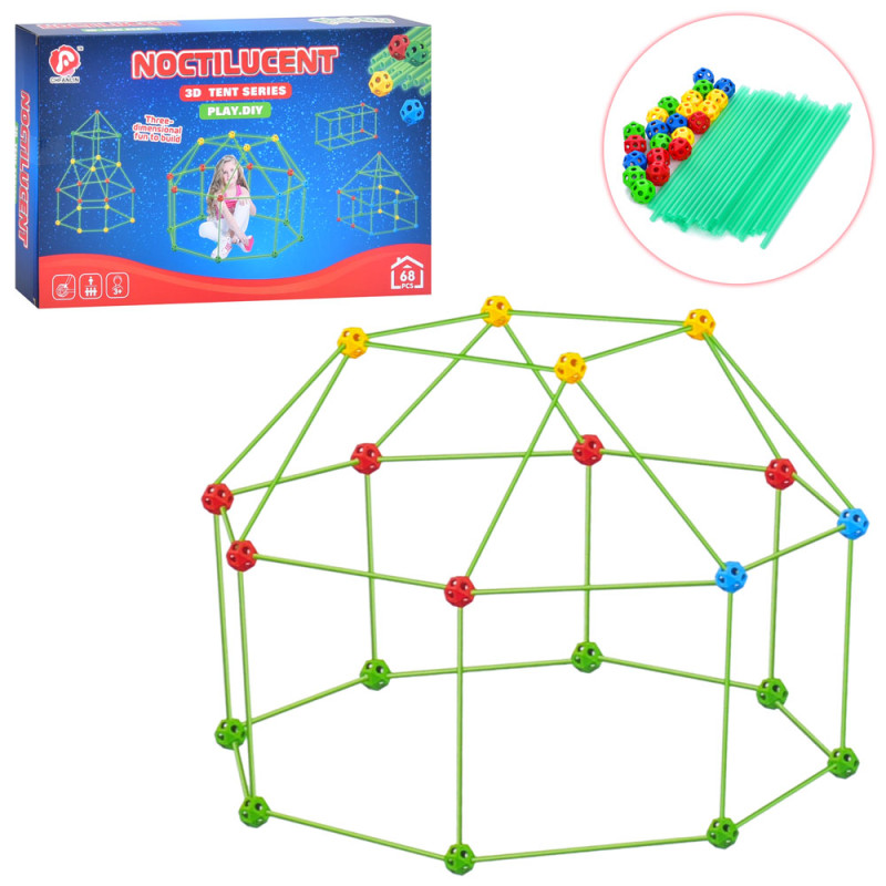 Конструктор каркас, кульки, палички, 68 деталей, в кор-ці, 36-23-5см /24/