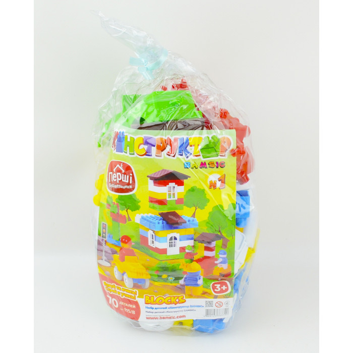 Конструктор BAMSIC  №1 (70 деталей) тубус, Бамсик 27*15см /20/