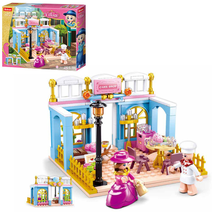 Конструктор SLUBAN кафе, меблі, фігурка, 199дет, в кор-ці, 29-24-5,5см /32/