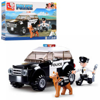 Конструктор SLUBAN поліція, машина, фігурка, собака, 78дет, в кор-ці, 19-14-4,5см /72/