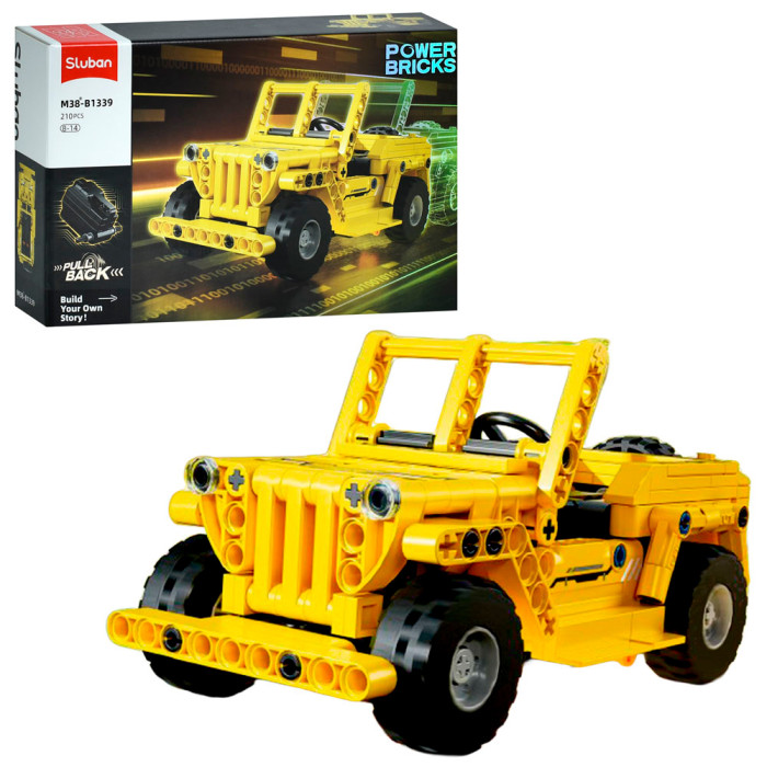 Конструктор SLUBAN авто серія, джип, 210дет, в кор-ці, 30-19-6,5см /24/