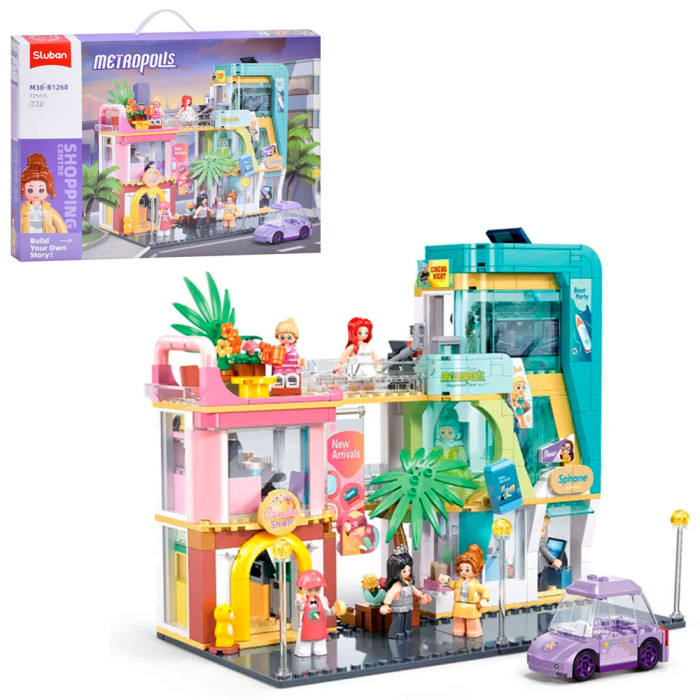 Конструктор SLUBAN бізнесцентр, 26,5см, машина, фігурки, 725дет, в кор-ці, 52-38-8см /8/