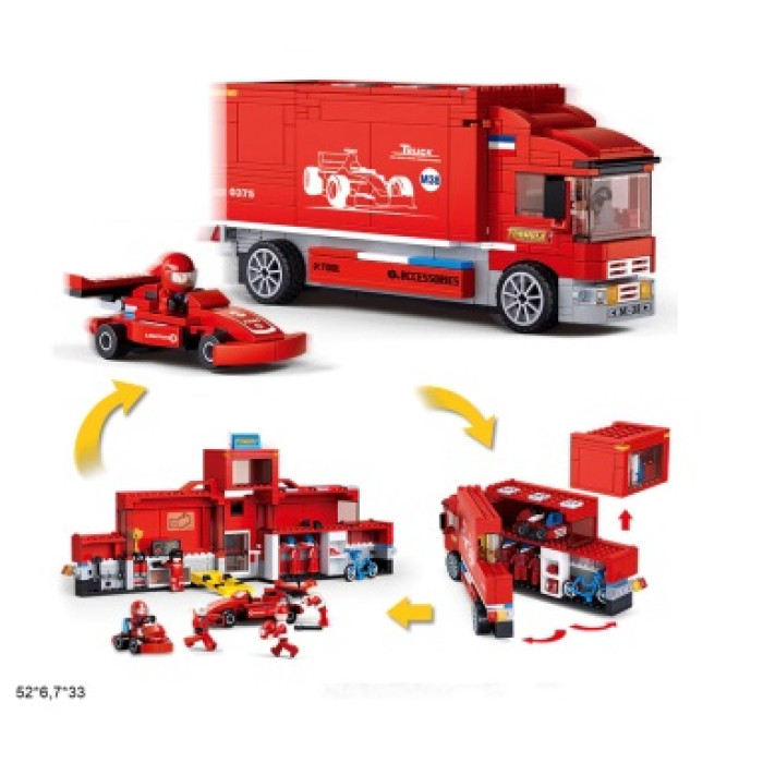 Конструктор M38-B0375 Racing team станція обслуговування боліда 2в1 557дет.кор.52*6,7*33 /12/
