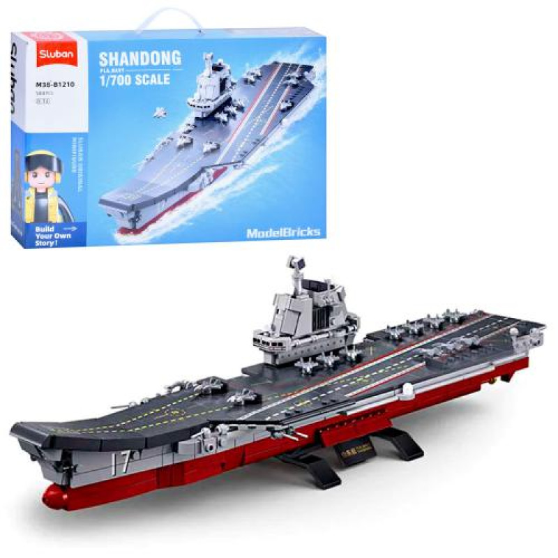 Конструктор SLUBAN військовий, авіаносець, 1:700, 44,1см, 584дет, в кор-ці, 47,5-33-7см /12/