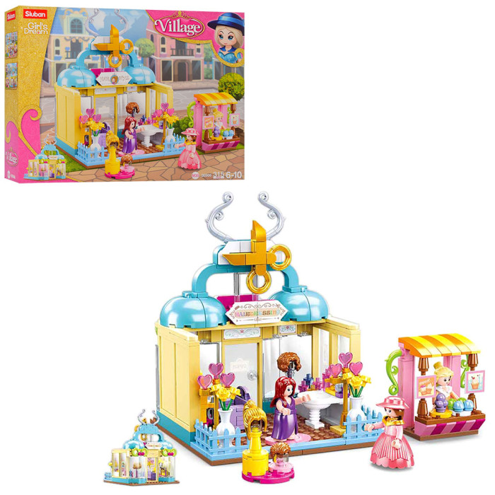 Конструктор SLUBAN салон краси, фігурки, 315дет, в кор-ці, 38-28,5-7см /16/