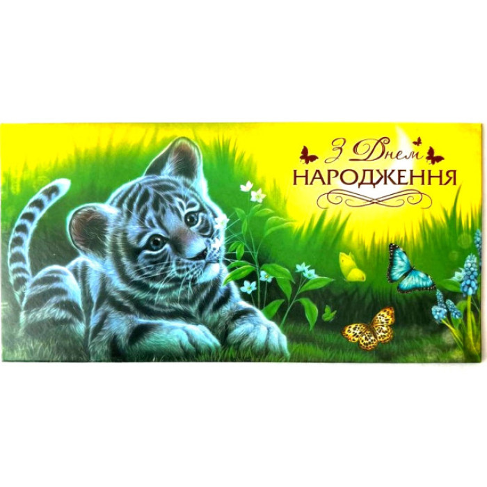 Конверт для грошей КПУ16-16 укр(дет) З Днем Народження! ціна за 10 шт //