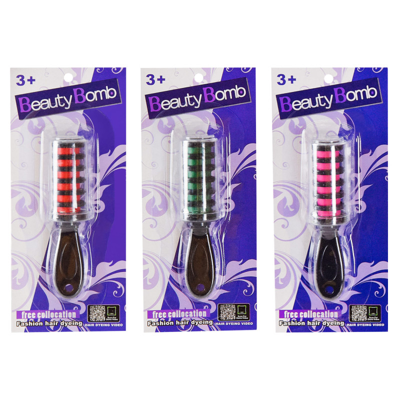 Крейда для волосся гребінець, на листі, МІКС ВИДІВ /720-2/