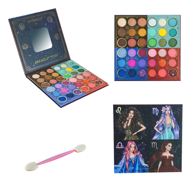 Косметика, палетка тіней для повік, пензлик для макіяжу /12/144/12шт в кор. 18*18*1 см Косметика, палетка тіней для повік, пензлик для макіяжу /12/144/12шт в кор. 18*18*1 см