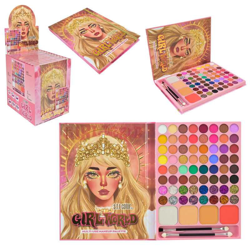 Косметика тіні для повік, румяна, аксес палетка р-р 17*23см /6/72/12шт в кор.17,5*22*24см.