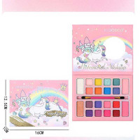 Косметика 16 кольорів тіней, пензлик, дзеркальце, рум’яна, контуринг, в кор. /192-16/