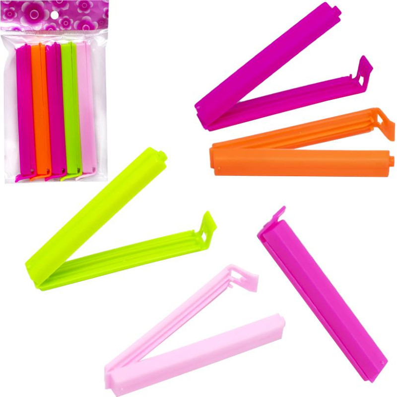 Набір затисків для пакетів 5шт 11*1,4*1,2см X3-71, ціна за 3 шт. //