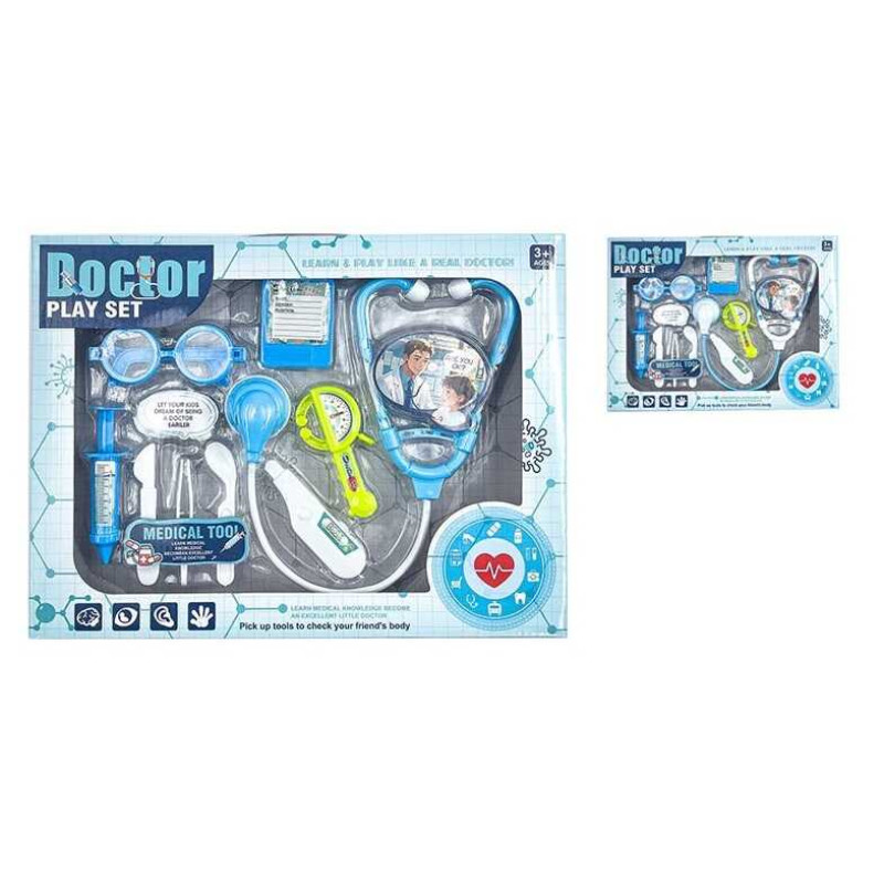 Набір лікаря 2 види, стетоскоп, окуляри, термометр, в кор. /60-2/