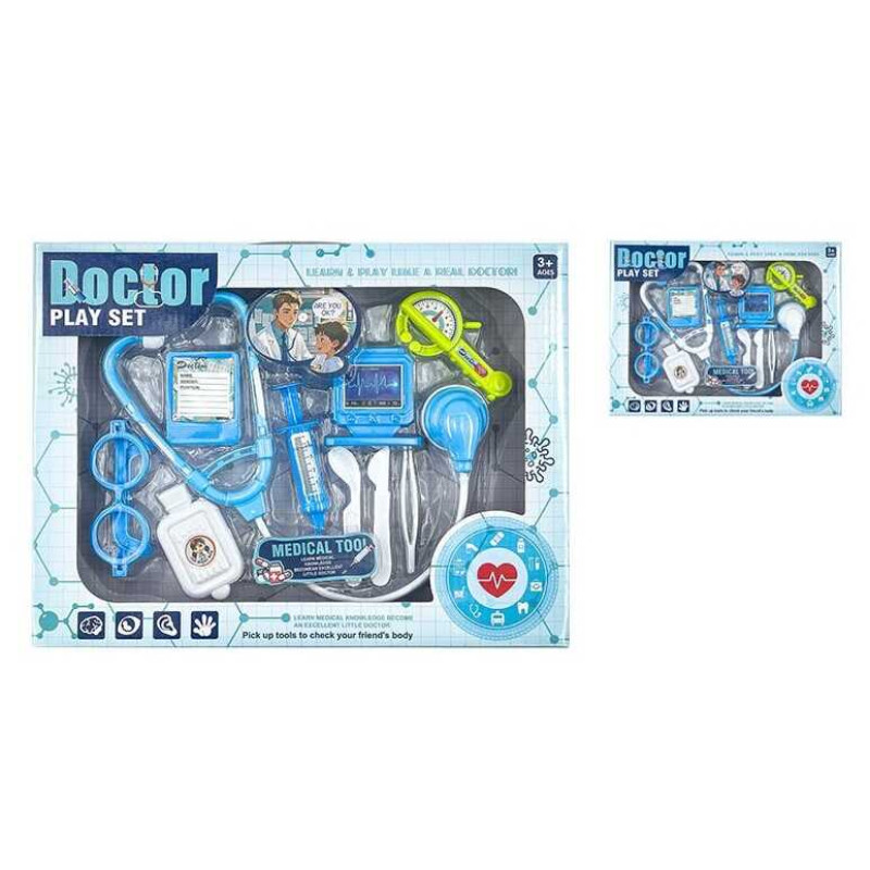 Набір лікаря 2 види, стетоскоп, окуляри, шприц, в кор. /60-2/