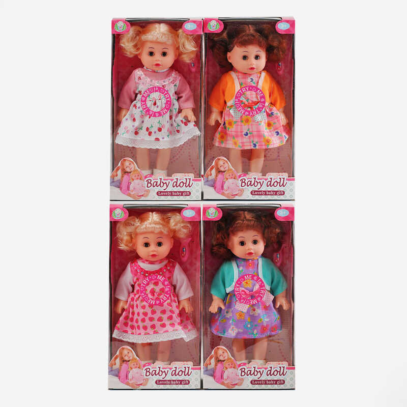 Пупс 4 види, висота 30 см, музичний чип, гребінець, ходить в туалет, заплющує очі, МІКС ВИДІВ, в кор. /48-2/