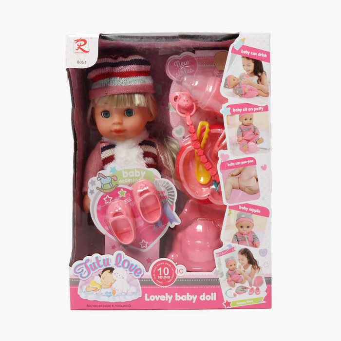 Пупс їсть, ходить до туалету, говорить мама, тато, видає звуки, аксесуари, в кор. /18/