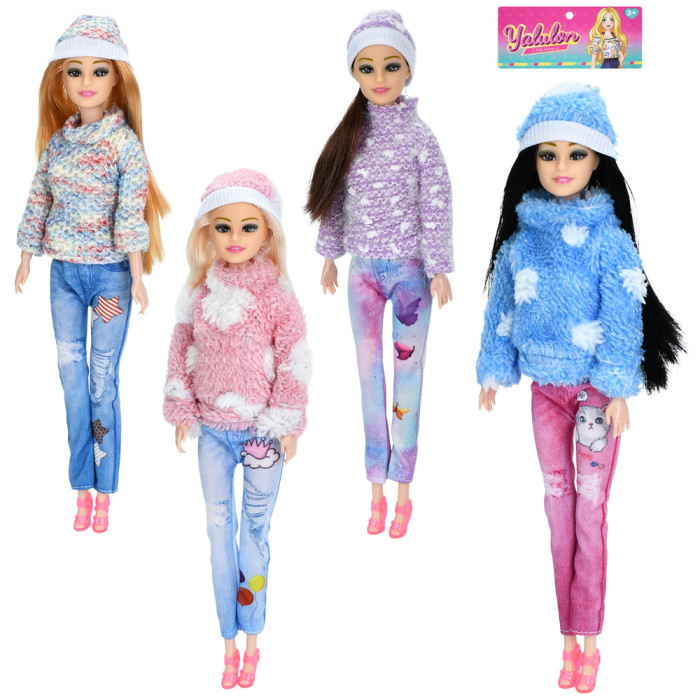 Лялька 29см, шарнірна, 4 види, у п/е 12-37-4см /96/