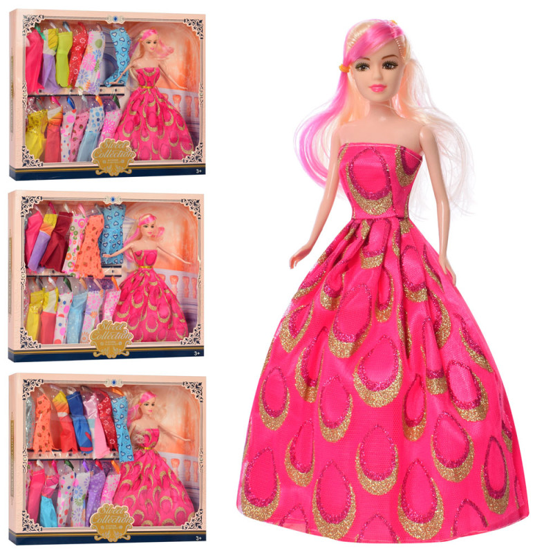 Лялька з вбранням 27см, сукні, мікс видів, кор., 38,5-32,5-5,5 см. /24/