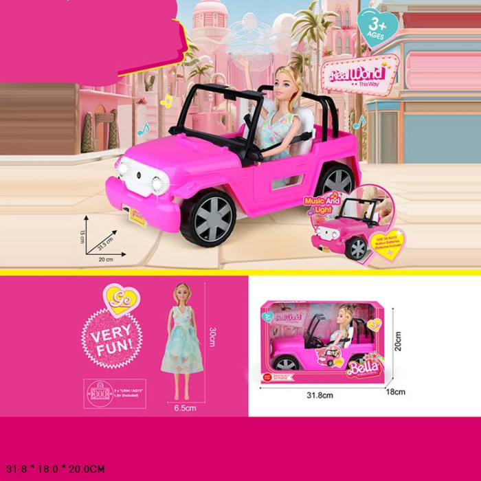 Транспорт для ляльок батар. світло, звук, колеса крутяться, з лялькою кор. 32*18*20 /24-2/