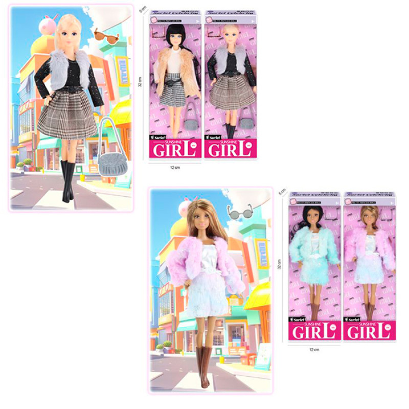 Лялька 30см, шарнірна, 4 види, в кор-ці, 12-32-5см /60/