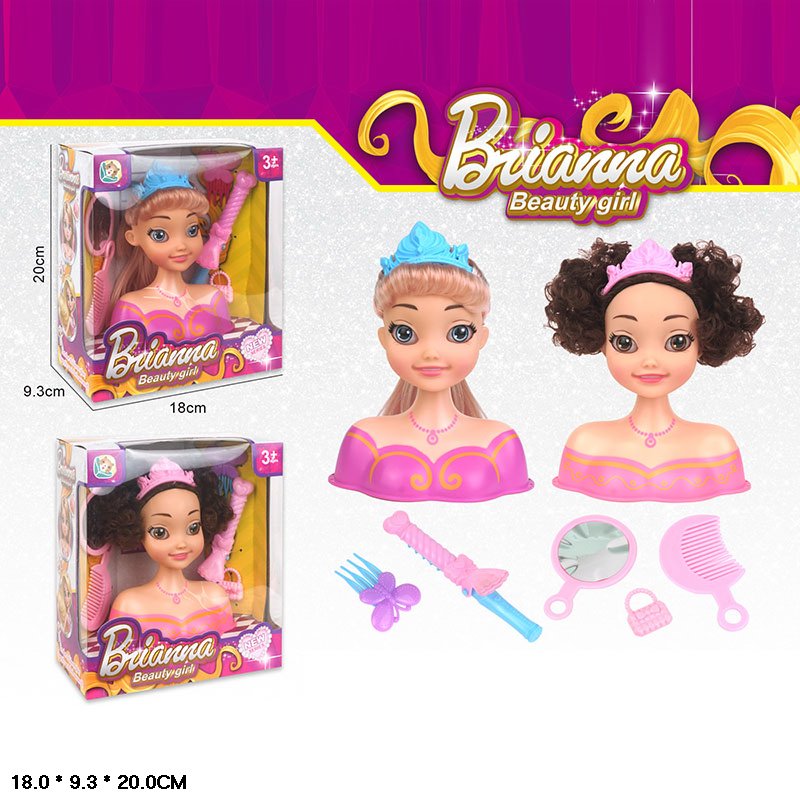 Голова для зачісок мікс 2 види, аксесуари для волосся, у кор. 18*9,3*20 см /72-2/