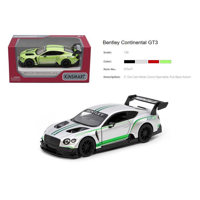 Модель легкова BENTLEY CONTINENTAL GT3 5'' KT5417W метал.інерц.відкр.дв.4кол.кор./96/