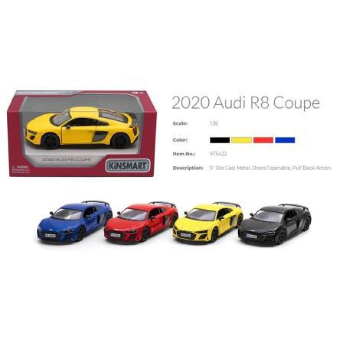 Модель легкова AUDI R8 5'' KT5422W Coupe метал.інерц.відкр.дв.4кол.кор./96/