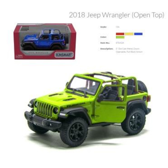 Модель джип JEEP WRANGLER 5'' KT5412WA open top метал.інерц.відкр.дв.4кол.кор./96/