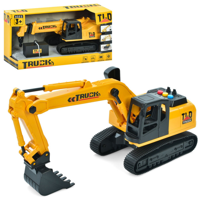 Будтехніка 32см, звук, рухливі деталі, 2 види (екскаватор, кран), на бат(табл), в кор-ці, 36-17,5-13см /24/