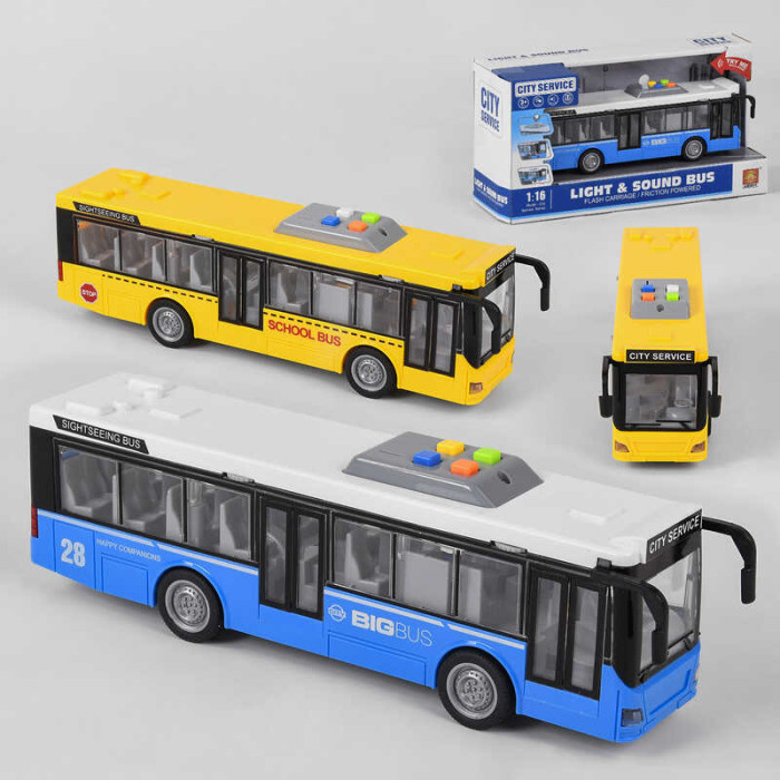 Автобус 2 види, інерція, світло, звук, в кор. /24/