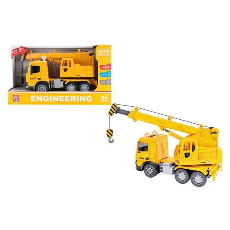 Машина з краном інерційна, озвучена, зі світлом, в кор. /36/