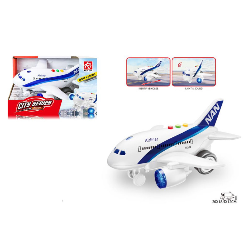 Літак інерційний озвучений, зі світлом, в кор.21x15x13,5см YG Toys /48/
