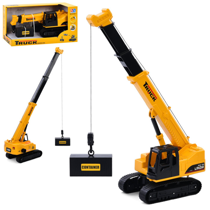 Будтехніка кран, 32см, звук, рухливі деталі, бат(табл), в кор-ці, 34-16,5-14см /18/