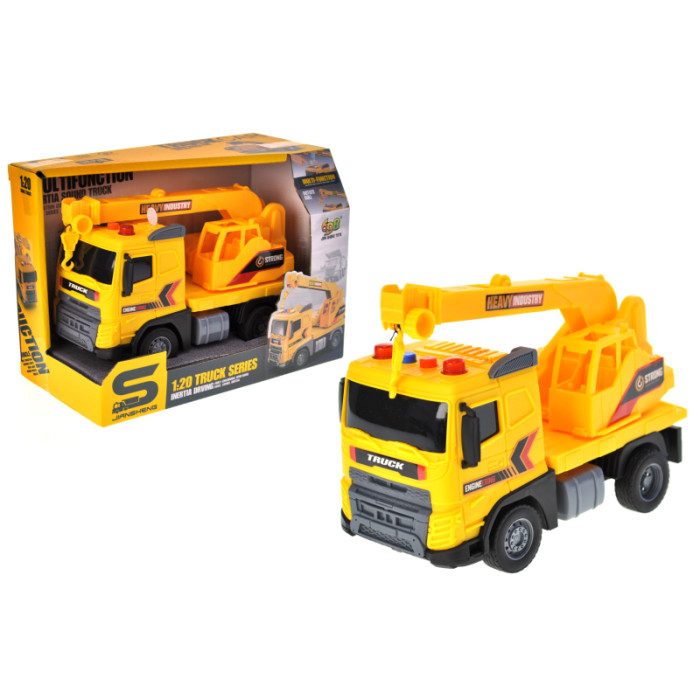 Вантажівка кран інерційна, озвучена, зі світлом, в кор.23x12x16см YG TOYS /48/