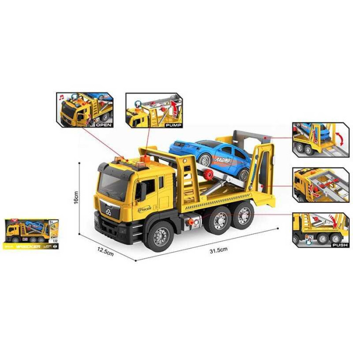 Евакуатор на батарейках, підсвітка, звук, інерція, довжина 31 см, рухомі деталі, в кор. /18/