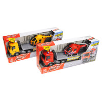 Автовоз з вертольотом інерційний, озвучений, зі світлом, 2кольори, в кор.42*10*20см /24/