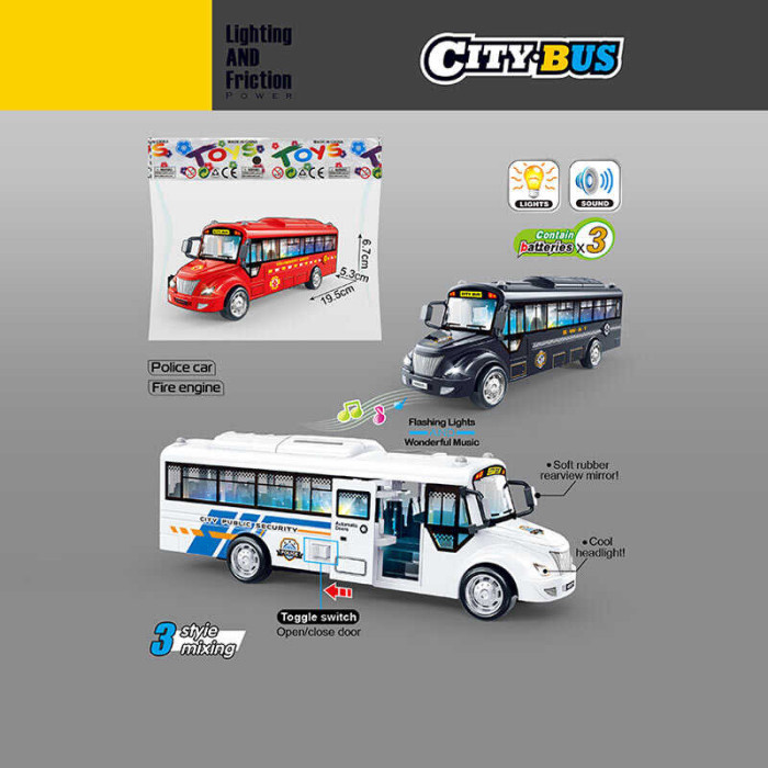 Автобус 3 кольори, в п/е, МІКС ВИДІВ  /110/