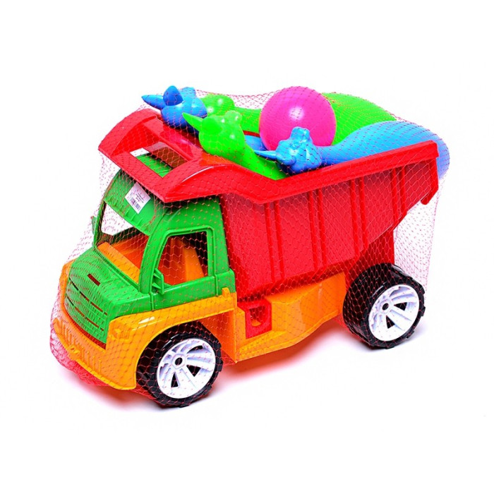 Вантажівка Алекс з кеглями зайцями + 1 кулька, Бамсик 36*27*17см /3/