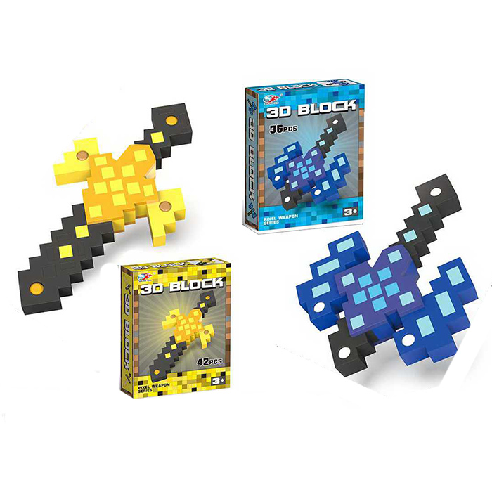 Меч MK, EVA, розібраний, зроби сам, 2 види (36дет, 42дет), в кор-ці, 22-28-5см /72/