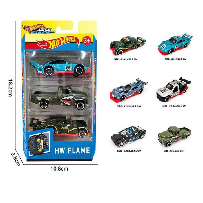 Набір машин 3 машинки, металопластик, 1:64, в кор. /192-2/