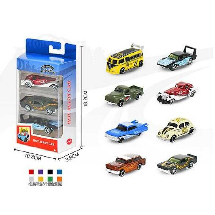 Набір машинок, 3 шт, металопластик,  в кор. 11*4*18 см /192-2/