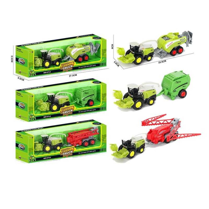 Комбайн 3 види, металопластик, навісне обладнання, знімний причіп, в кор.,  МІКС /144-2/