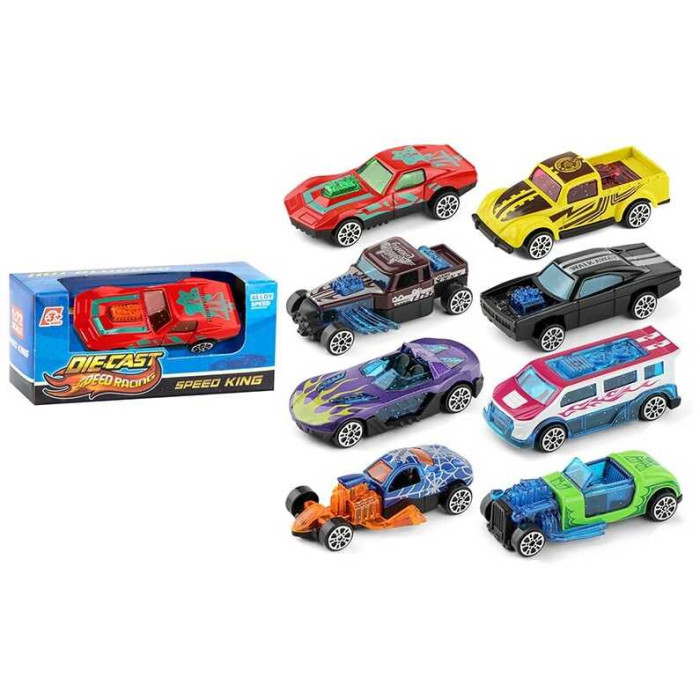 Машинка 8 видів, металопластик, в коро,  МІКС /1080-3/