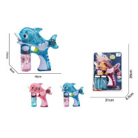 Пістолет з мильними бульбашками 2 кольори, “Дельфінчик”, на батарейках, автоматичний принцип роботи, 2 пляшки мильного розчину, музика, підсвічування, на листі /72-2/