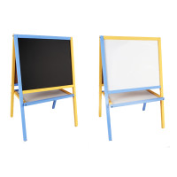 Мольберт 2-стор. з полицею, магнітний МІНІ 82*54см (поле 50*40см), фарбований жовто-блакитний