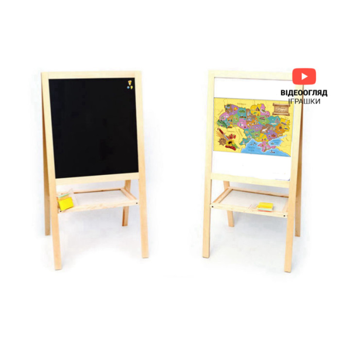 Мольберт шкільний, магнітний з пазлом Мапа України р.75*4*100 /1/