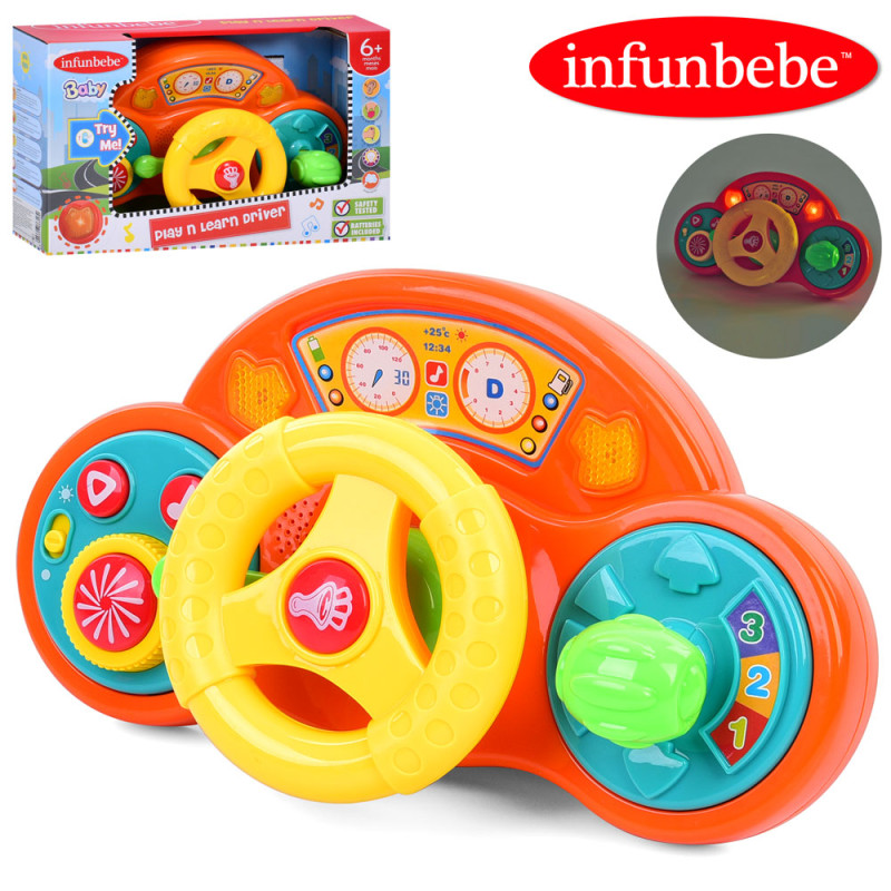 Автотренажер 28-17см, кермо, музика, звук, світло, на бат-ці, в кор-ці, 33-20-9,5см /4/