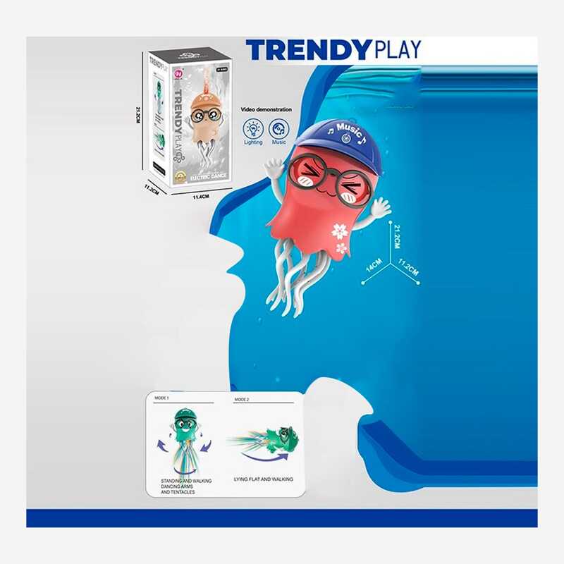 Музичний кальмар  підсвічування, танцює, колесо вільного ходу, музика, на батар. в кор. /72-2/