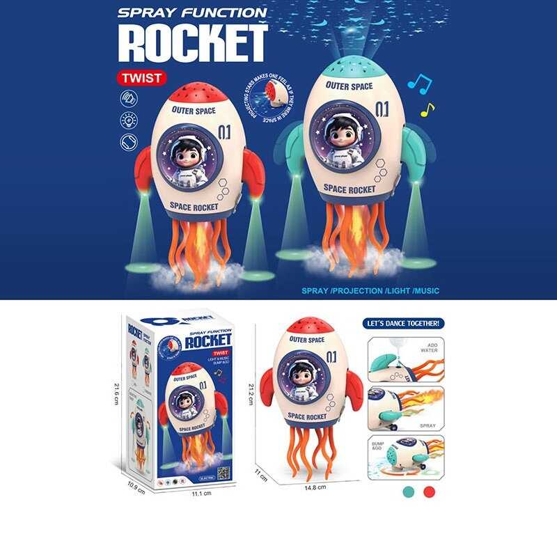 Музична гра 2 види, “Ракета”, танцює, музика, проєкція, підсвічування, на батар., колесо вільного ходу, парогенерація, в кор. /72/