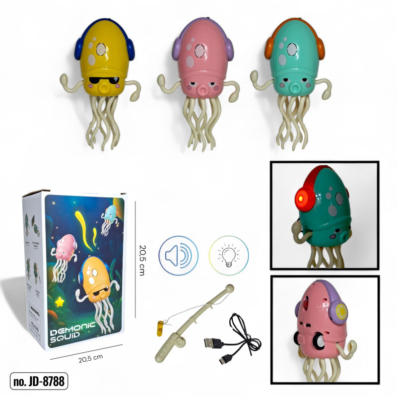 Іграшка танцюючий кальмар-восьминіг на акамуляторі JD-8788